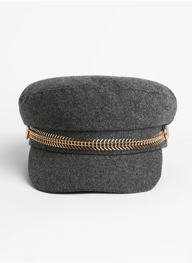 Haute Sauce Chain-Lined Breton Cap - Charcoal Grey