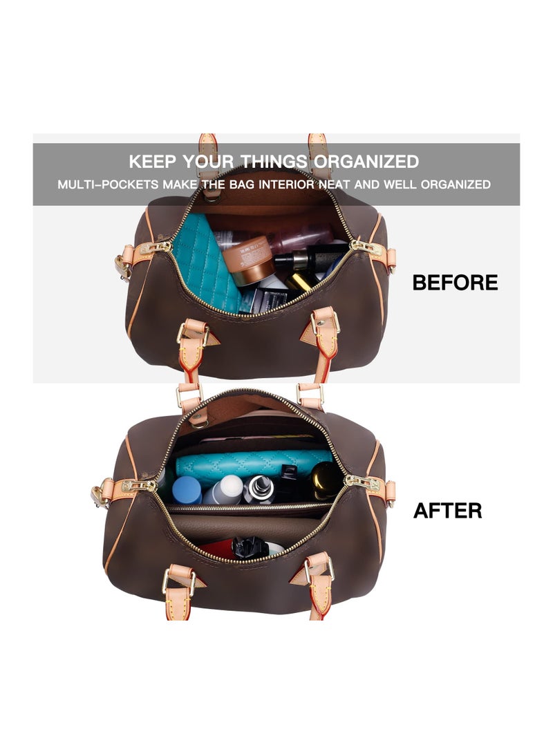 Purse Organizer Insert for Handbags Felt Bag with Zipper for Tote Shaper Insert Thicken and Portable Handbag in Bag for Speedy Neverfull MM GM Large - Image 5