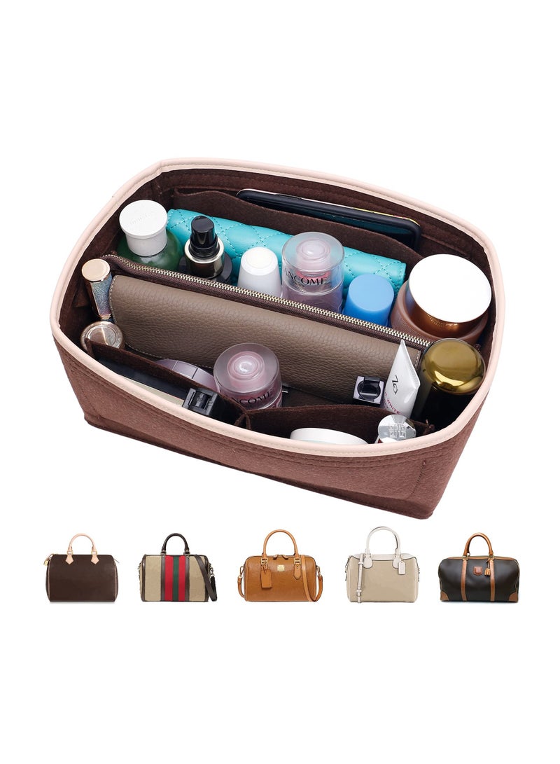 Purse Organizer Insert for Handbags Felt Bag with Zipper for Tote Shaper Insert Thicken and Portable Handbag in Bag for Speedy Neverfull MM GM Large - Image 3