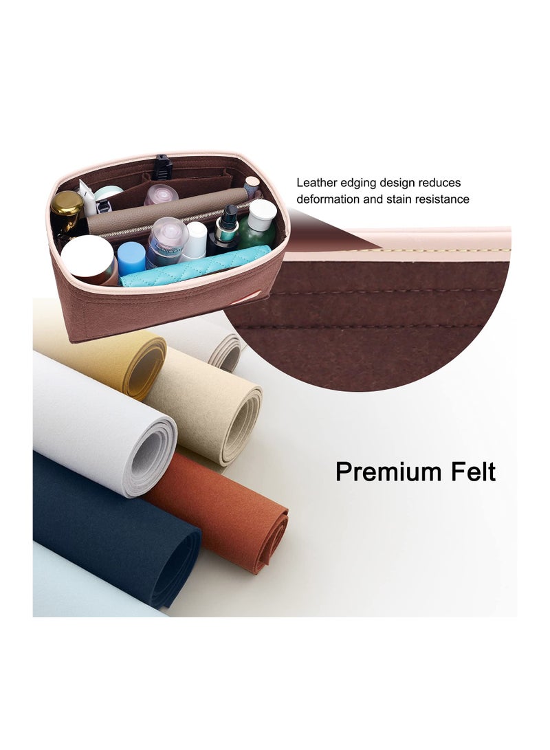 Purse Organizer Insert for Handbags Felt Bag with Zipper for Tote Shaper Insert Thicken and Portable Handbag in Bag for Speedy Neverfull MM GM Large - Image 4