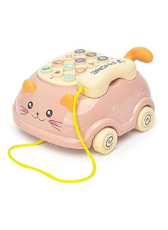 Baby Musical Telephone Toys with Light and Sound/Early Education Learning Pretend Phone Toddlers Toy for Boys and Girls (PINK)
