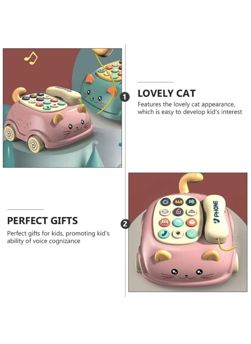 YelaJoy - Baby Musical Telephone Toys with Light and Sound/Early Education Learning Pretend Phone Toddlers Toy for Boys and Girls (PINK) - Image 1