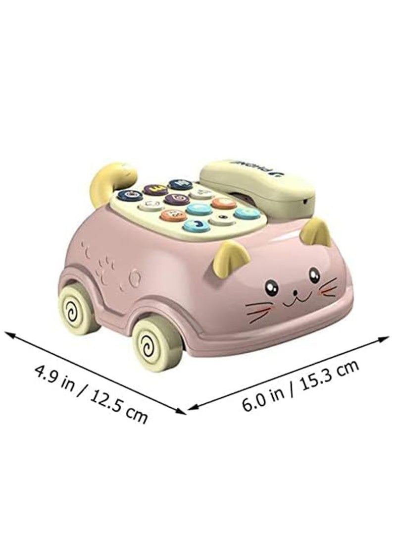 YelaJoy - Baby Musical Telephone Toys with Light and Sound/Early Education Learning Pretend Phone Toddlers Toy for Boys and Girls (PINK) - Image 1