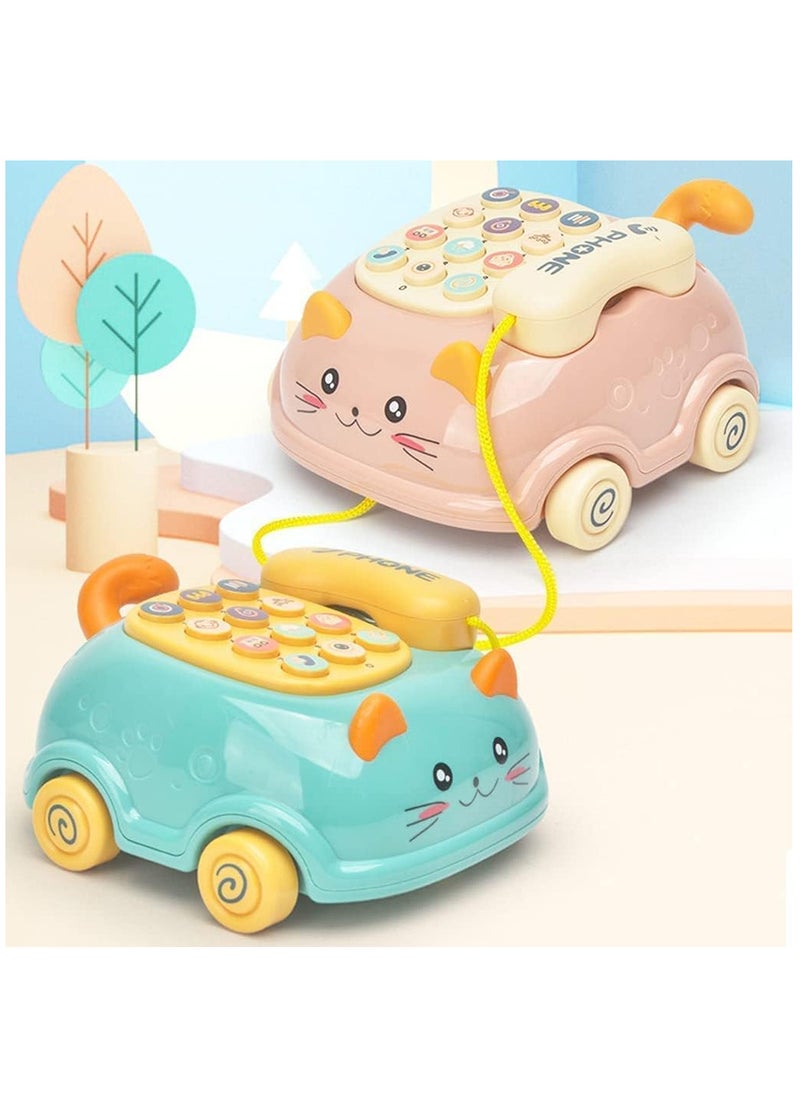 YelaJoy - Baby Musical Telephone Toys with Light and Sound/Early Education Learning Pretend Phone Toddlers Toy for Boys and Girls (PINK) - Image 1