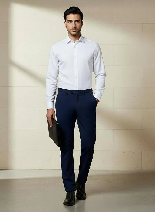 Splash FAV NAVY Slim Fit Flexi Waist Trousers for Men | Best Price UAE