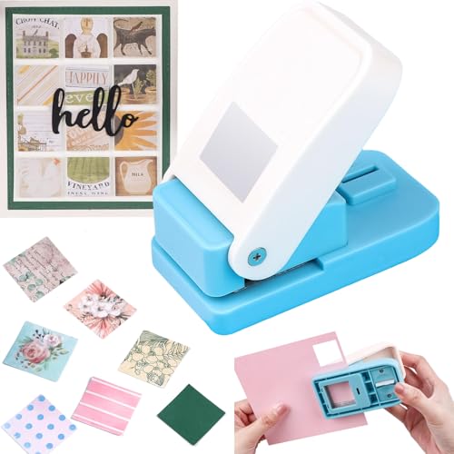 CYFUN DESIGN Square Hole Punch 1 inch Square Punches Portable Manual Squares Stamp Crafts Paper Puncher Lever Action Craft Punch for Paper Crafting Scrapbooking Card Making Arts Supplies Scrapbook Decor - Image 1