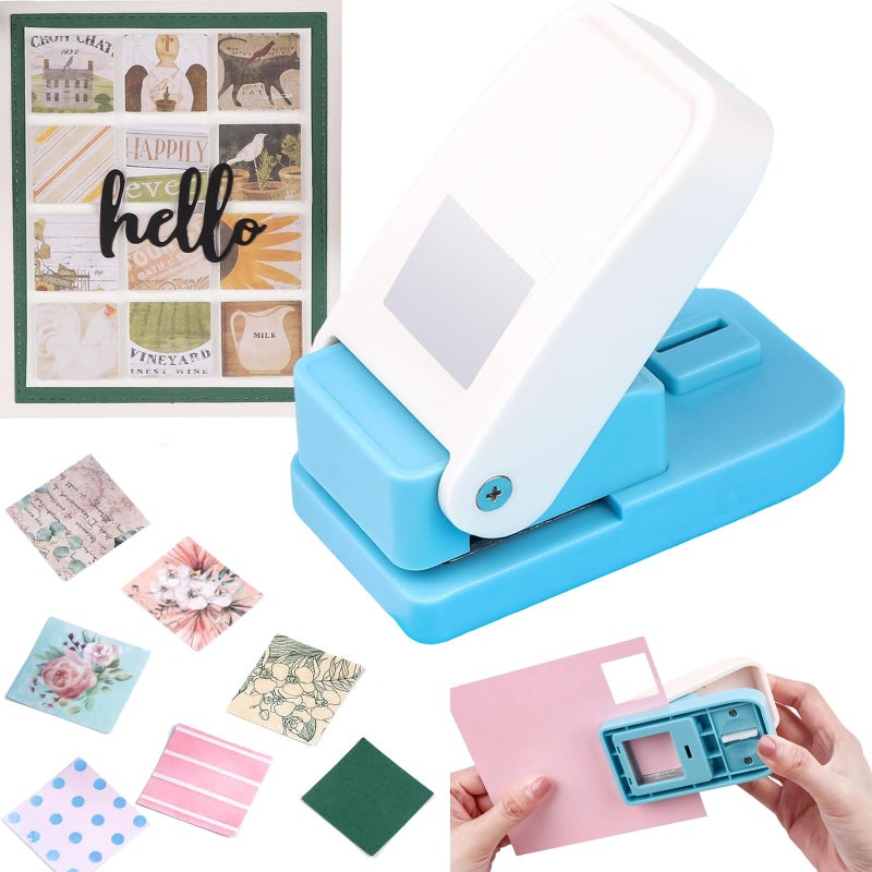 CYFUN DESIGN Square Hole Punch 1 inch Square Punches Portable Manual Squares Stamp Crafts Paper Puncher Lever Action Craft Punch for Paper Crafting Scrapbooking Card Making Arts Supplies Scrapbook Decor - Image 3