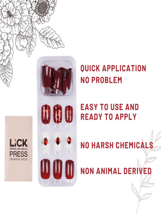 Lick - Press On Nails Artificial Reusable, French Nails for Women and Girls, Acrylic Nail Extension Kit (No Glue Needed) - Image 3