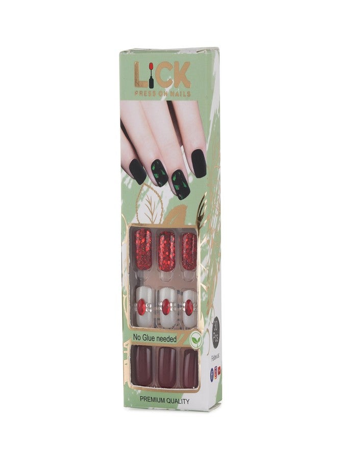 Lick - Press On Nails Artificial Reusable, French Nails for Women and Girls, Acrylic Nail Extension Kit (No Glue Needed) - Image 5