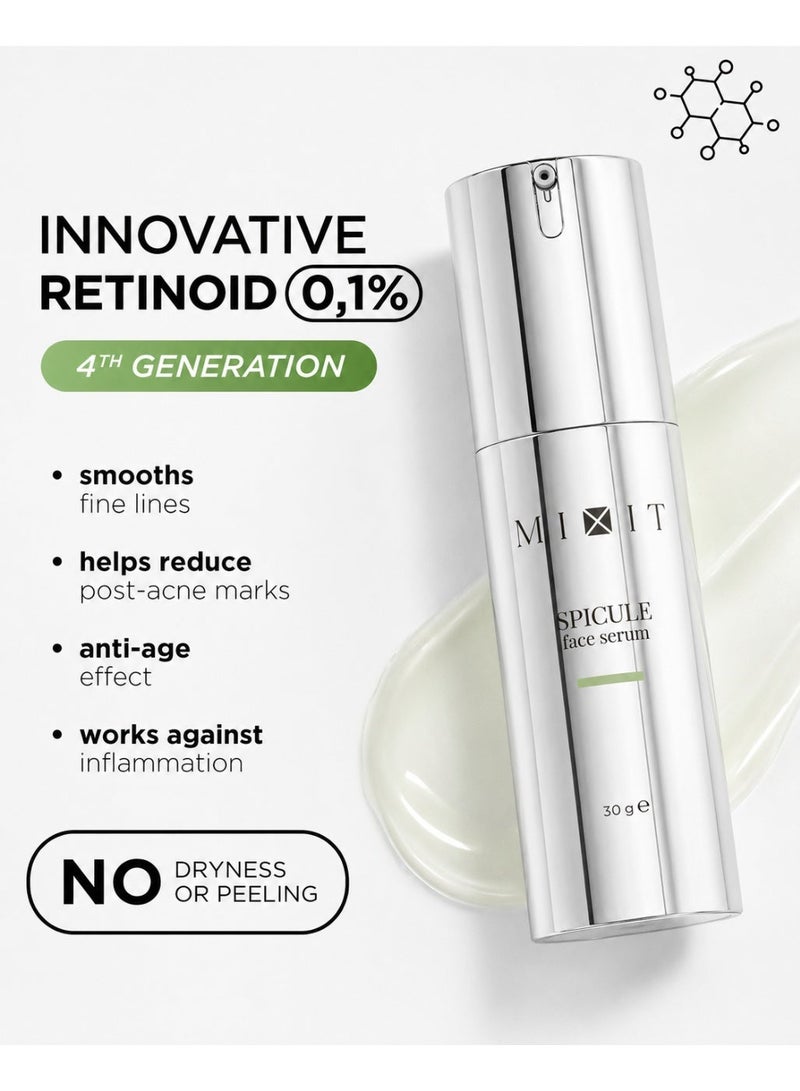 MIXIT Spicule Anti-Aging Face Serum with Retinoid Microneedles for Wrinkles & Firmness, 30ml - Image 3