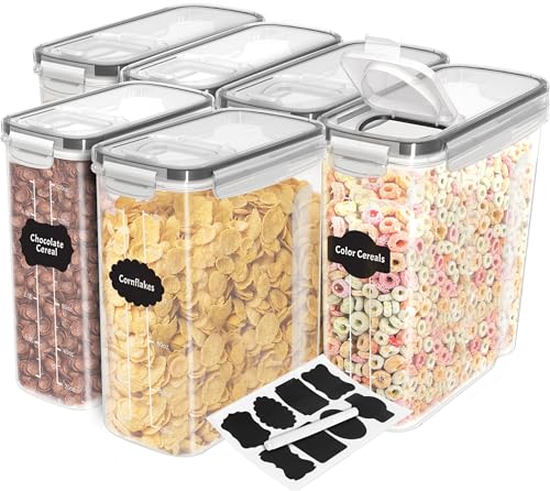 Utopia Kitchen Cereal Containers Storage  Liter Airtight Food Storage Containers  Cereal Dispenser For Pantry Organization And Storage Clear 4 Liter Pack of 6