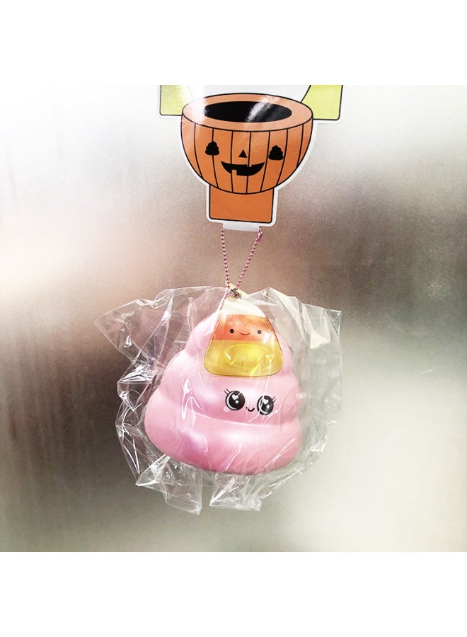 Puni Pill PU Foaming Large Size Slow Rebound Halloween Daylight Squishy Decompression Vent Toy-Color:Pink Smiley-Specifications:11*11*11cm - Image 1