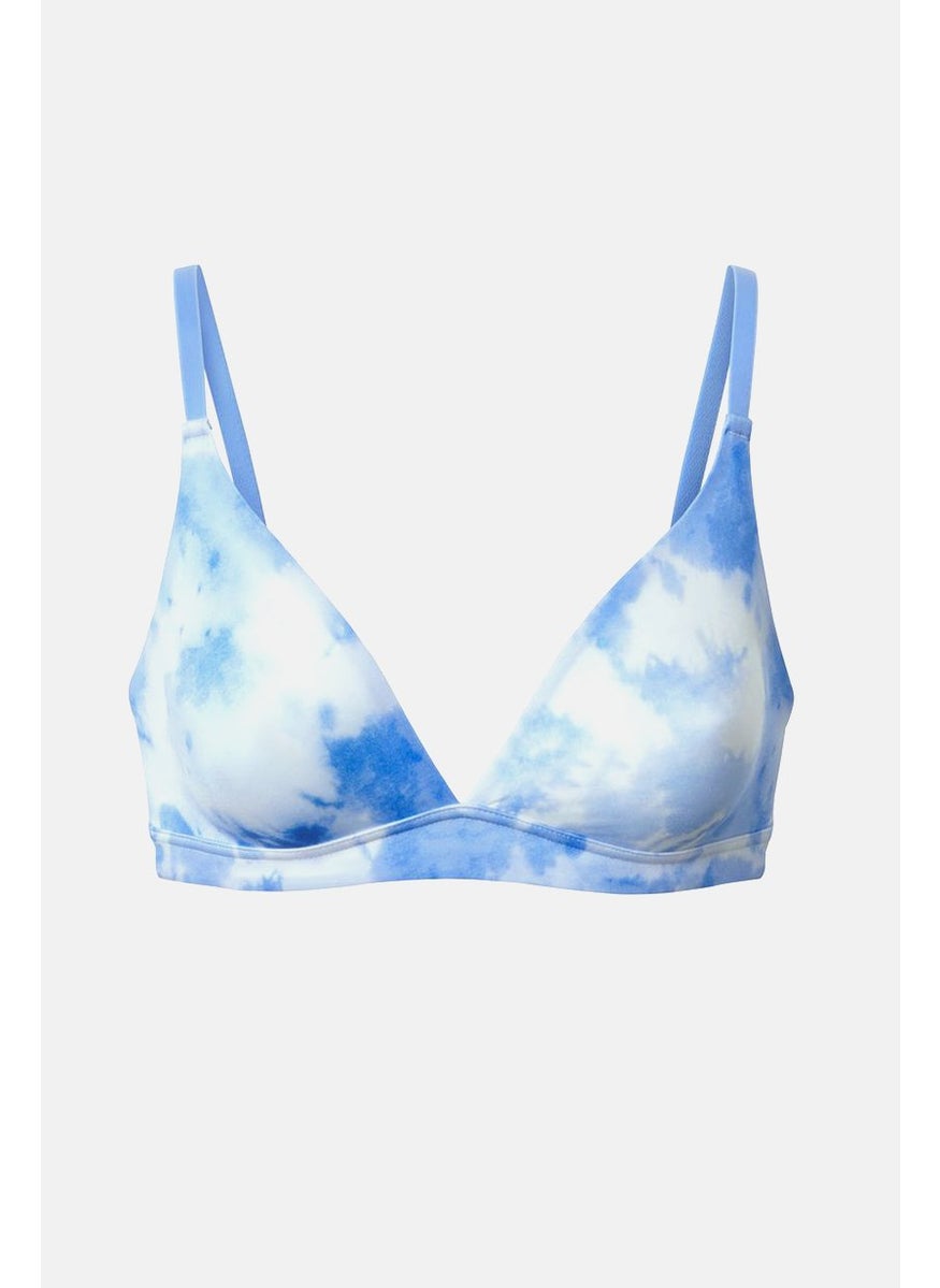 Tchibo Women Tie Dye Non Padded Triangle Bra, Blue  - Image 2