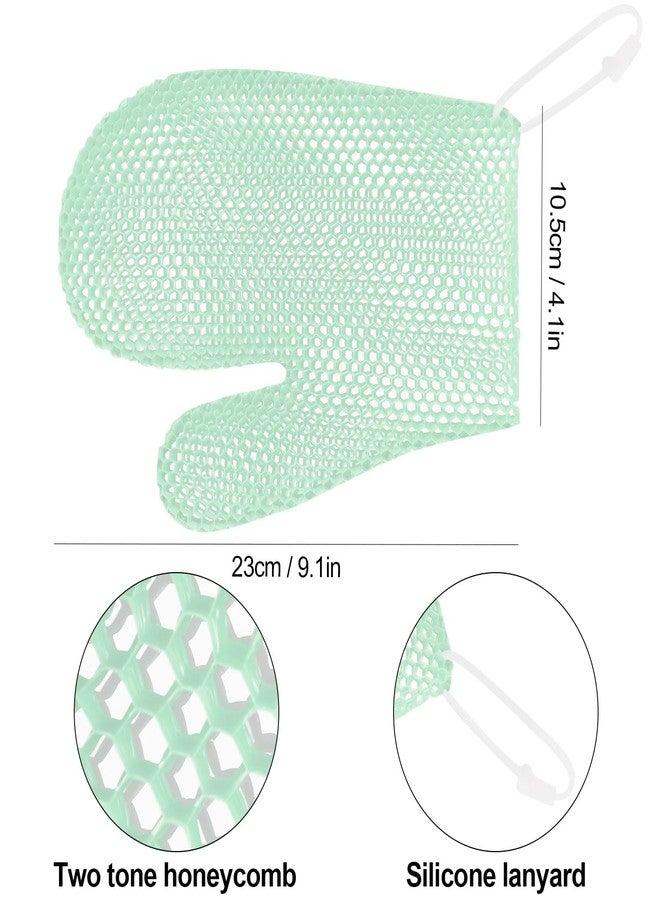 etspolt Exfoliating Glove Bath Mitt -Exfoliating Gloves for Shower, Body Scrubber for Deep Cleansing, Quick Drying Bath Gloves (Green) - Image 2
