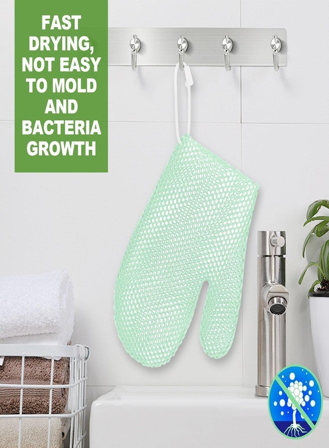 etspolt Exfoliating Glove Bath Mitt -Exfoliating Gloves for Shower, Body Scrubber for Deep Cleansing, Quick Drying Bath Gloves (Green) - Image 5