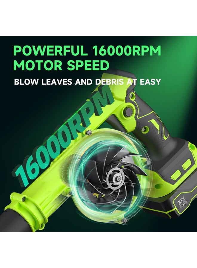 PULITUO Leaf Blower Cordless with Battery and Charger, 20V Electric Cordless Blower 200 KM/H Small Leaf Blower, Lightweight Battery Blower Yard Tools Grass Blowers for Lawn Care Patio Backyard Leaves and Dust - Image 4