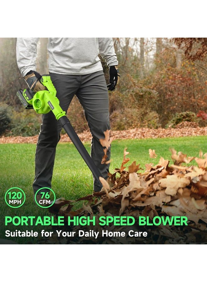 PULITUO Leaf Blower Cordless with Battery and Charger, 20V Electric Cordless Blower 200 KM/H Small Leaf Blower, Lightweight Battery Blower Yard Tools Grass Blowers for Lawn Care Patio Backyard Leaves and Dust - Image 2