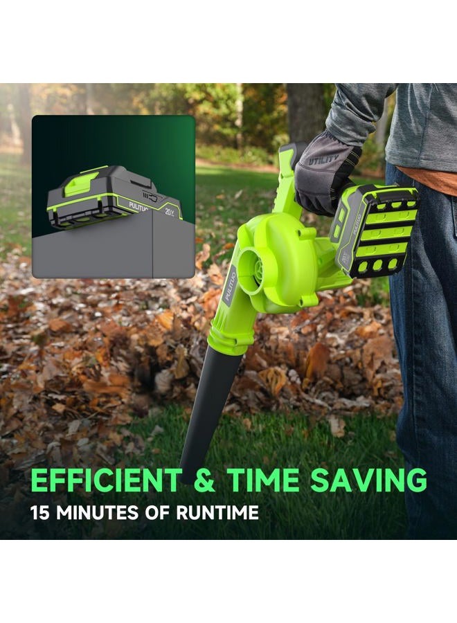 PULITUO Leaf Blower Cordless with Battery and Charger, 20V Electric Cordless Blower 200 KM/H Small Leaf Blower, Lightweight Battery Blower Yard Tools Grass Blowers for Lawn Care Patio Backyard Leaves and Dust - Image 5