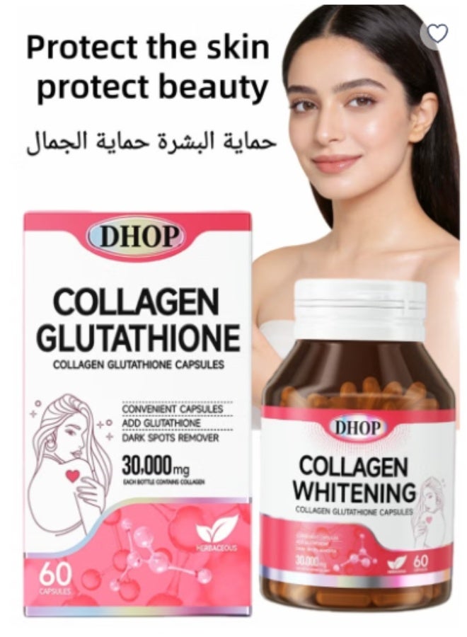 DHOP Collagen Glutathione Capsules 30000mg 60 Capsules Effective Whitening Supplement Antioxidant Anti Aging - Image 1