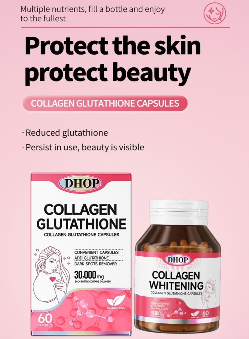 DHOP Collagen Glutathione Capsules 30000mg 60 Capsules Effective Whitening Supplement Antioxidant Anti Aging - Image 4