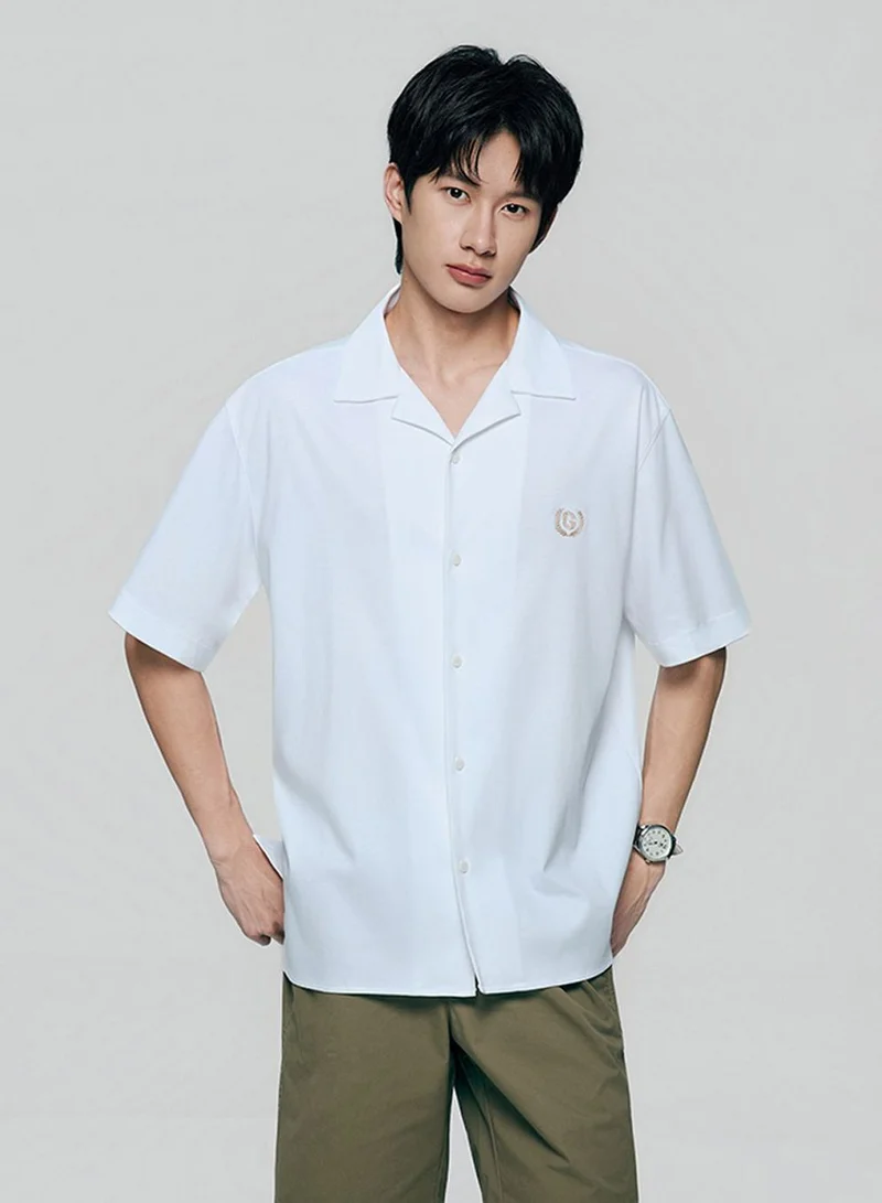 GIORDANO Men Relaxed Cotton Interlock Button Shirt
