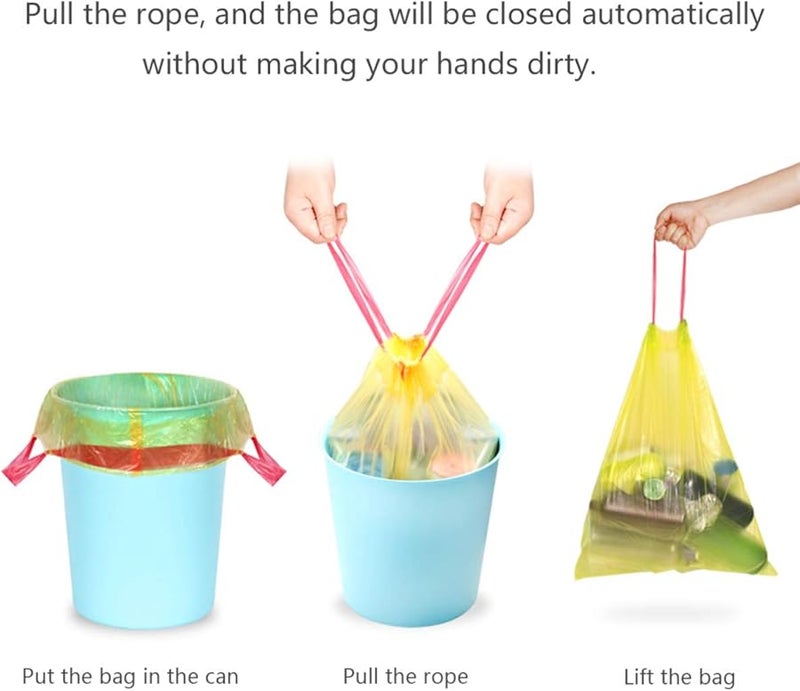 Yellow Drawstring Trash Bags Rubbish Garbage Bags - Image 3