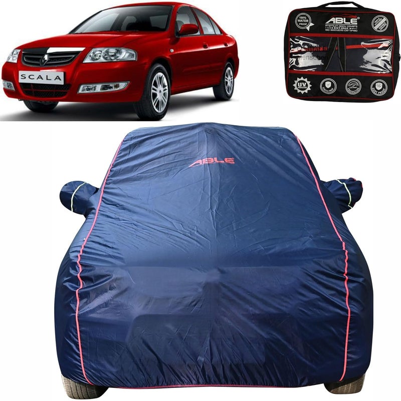 Able Parashuit Blue WR Series Car Body Cover with Mirror Pockets and Driver Door Zipper Compatible for Renault Scala (2012 to 2017 Model) - Image 1