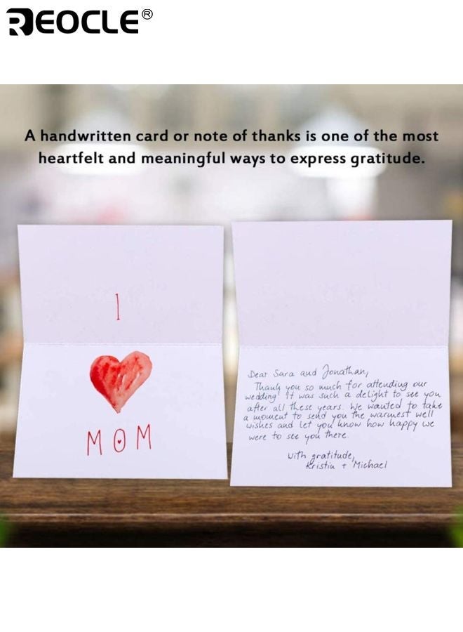 ريوكل 6 قطع بطاقات شكرا لك مع مظاريف التذهيب بالألوان المائية شكرا لك بطاقات ملاحظة المعايدة للأعمال الصغيرة هدايا تقدير التخرج لحفل زفاف الطفل - Image 5