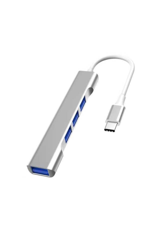 Expansion Dock Type-c Interface One-to-two USB3.0 Five-in-one Multifunctional Docking Station Hub Computer-Number Of Interfaces:type-c To 4USB Gray Belt Line  - Image 3