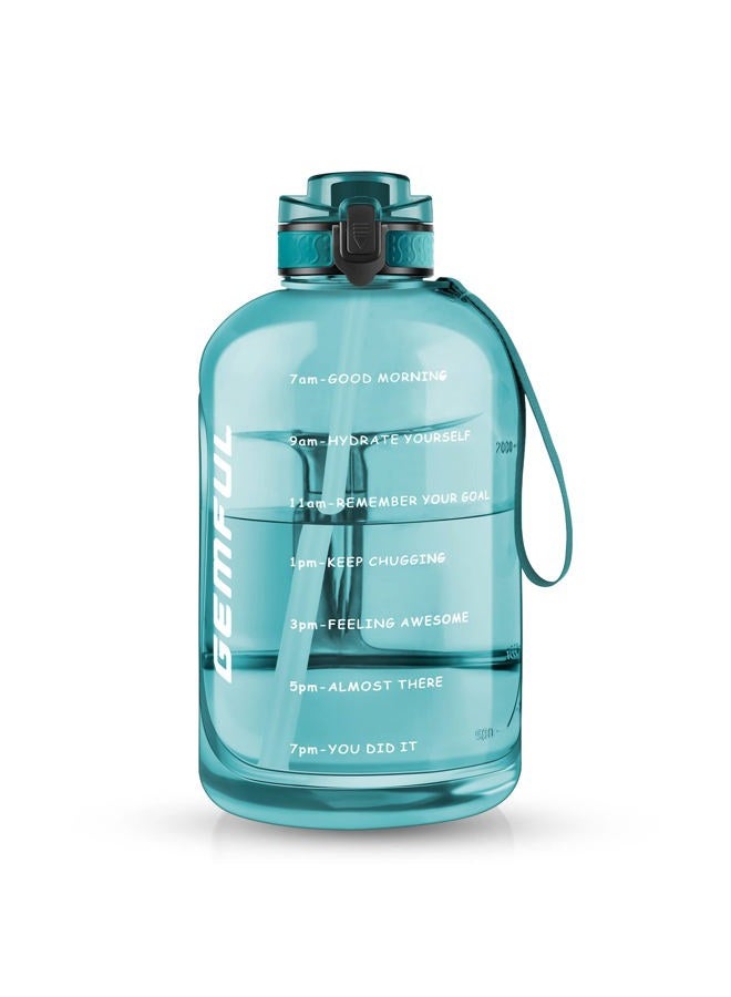 GEMFUL Gallon Water Bottles with Handle Hourly Quote Leakproof Big Jugs for Gym Sports - Image 1
