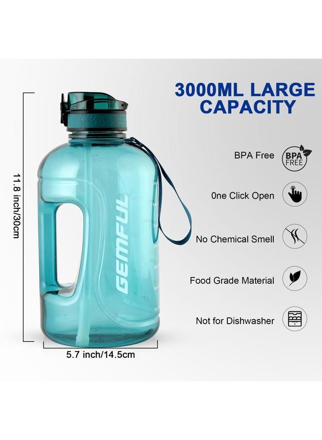 GEMFUL Gallon Water Bottles with Handle Hourly Quote Leakproof Big Jugs for Gym Sports - Image 4