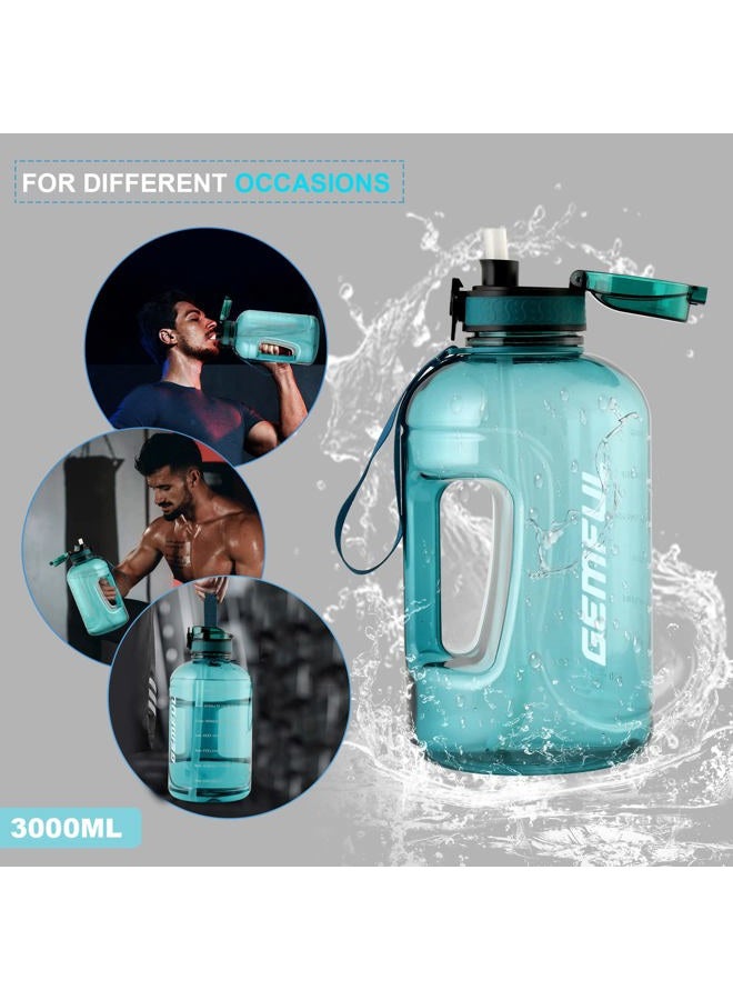 GEMFUL Gallon Water Bottles with Handle Hourly Quote Leakproof Big Jugs for Gym Sports - Image 2