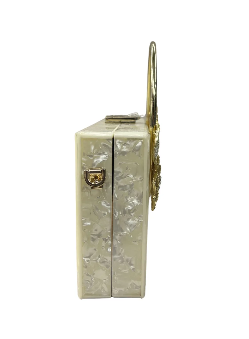 Harsha's Glam Clutches Square Crystal Resin Clutch