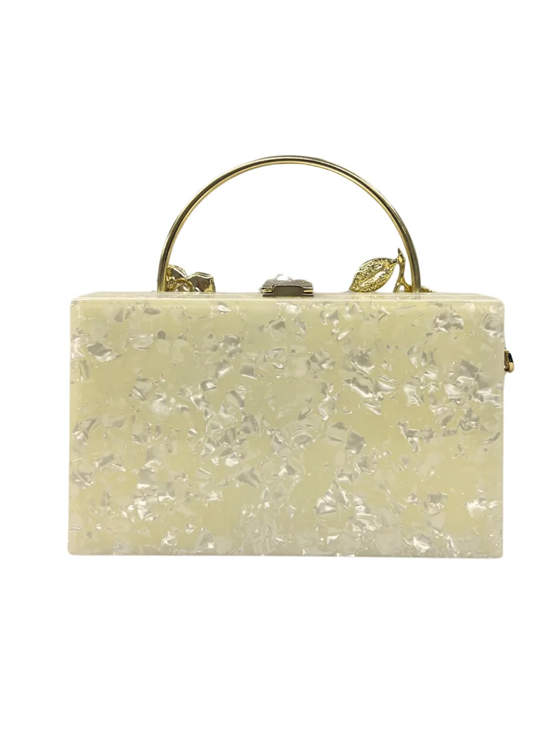 Harsha's Glam Clutches Square Crystal Resin Clutch