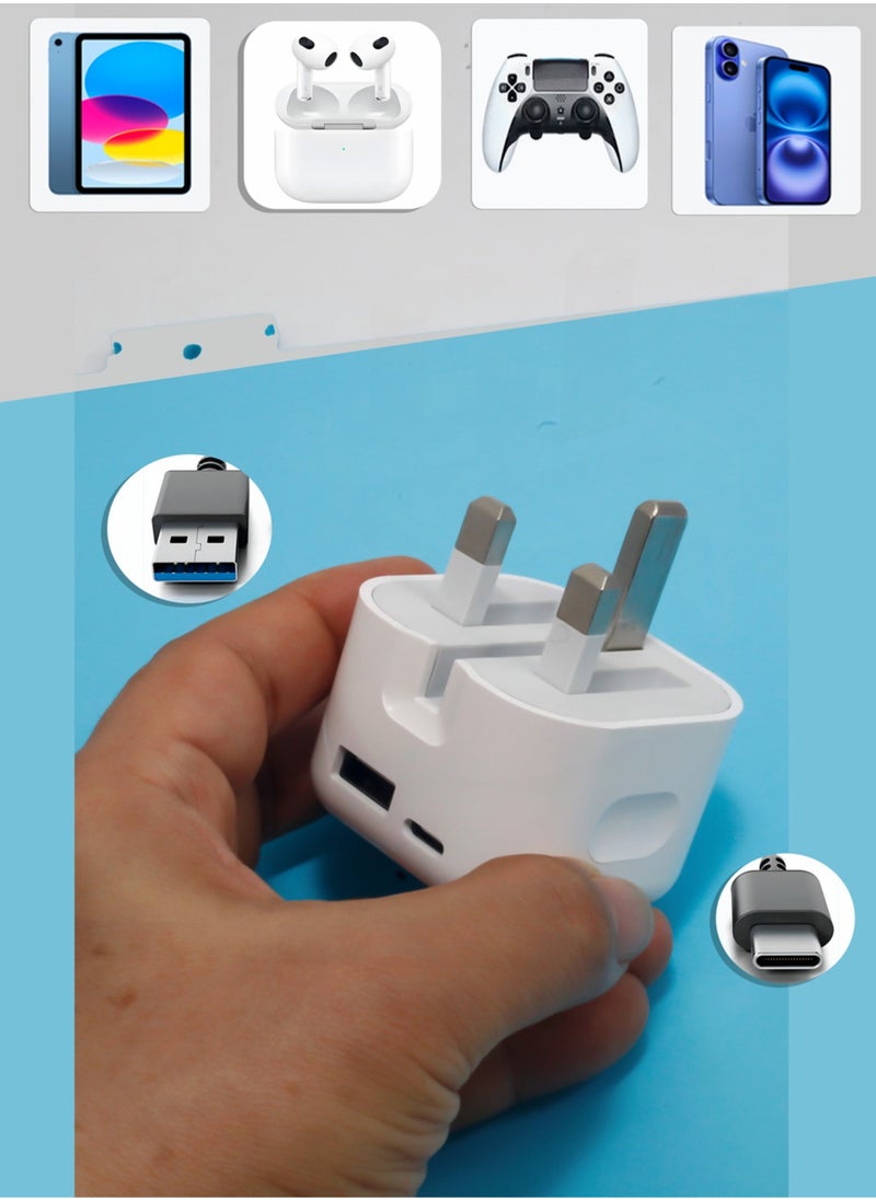 35W Fast Charger Adapter for iPhone 16/16 pro/15/15 pro max - Double Port USB C+A Wall Charger Adapter Set with USB C Cable Compatible with iPhone 16/16 pro/15/15 pro max/14/14 Pro/14 Pro Max/13/12/SE2020/11/XR/XS Max/X/iPad & Android Devices