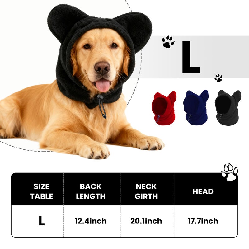 ETOFIXEE Dog Snood Winter Hood with Ear Protection, Fleece Neck Warmer for Dogs, (Blue, Large) - Image 5