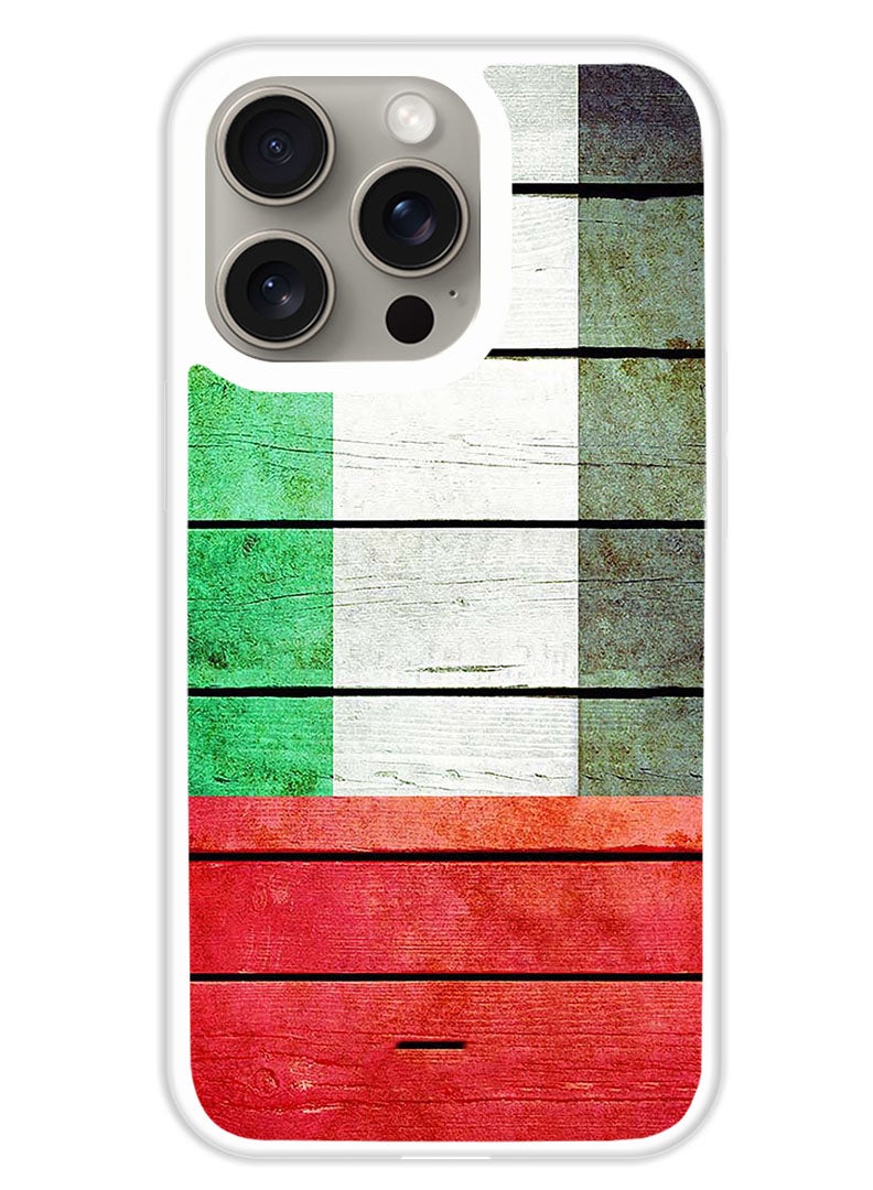 Theodor Protective Case Cover For APPLE IPHONE 15 Pro Max Wood Plank (White Bumper) - Image 1