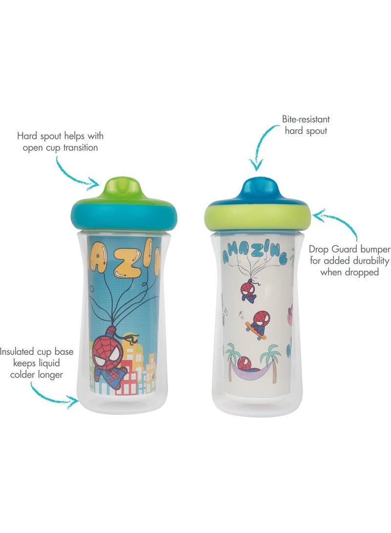 The First Years Marvel Insulated Sippy Cups - Spill Proof Insulated Toddler Cups with Bite-Resistant Hard Spout - 9 Ounces - 2 Count - Image 2