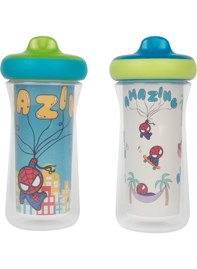 The First Years Marvel Insulated Sippy Cups - Spill Proof Insulated Toddler Cups with Bite-Resistant Hard Spout - 9 Ounces - 2 Count - Image 1