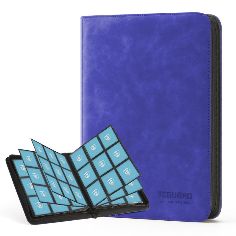 TCGUARD Trading Card Binder 9 Side Loading Pocket Card Album Hold Up to 540 Cards Zipper Binder for Cards Collection TCG Card Holder for Game Card Sports Card Yugioh MTG etc Blue - Image 2