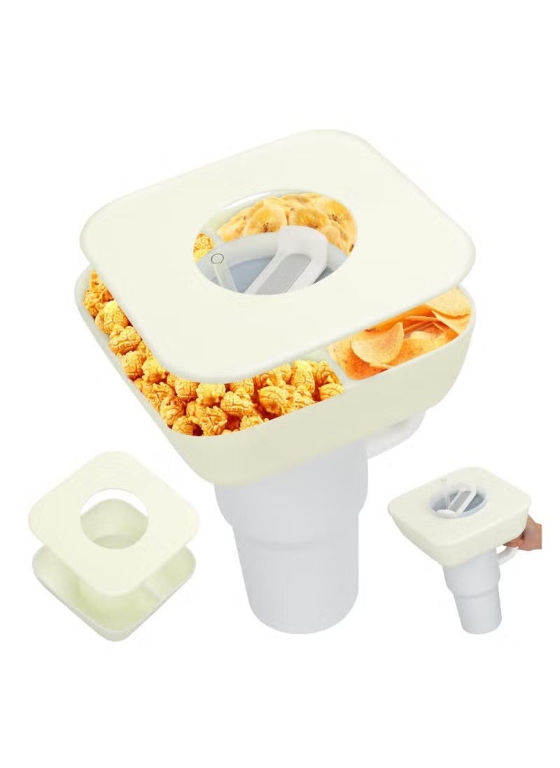 Beauenty Snack Bowl for Stanley Cup 40 Oz, Reusable Snack Tray with Lid for Stanley Tumbler with Handle, Silicone Snack Accessories, Snack Storage Containers  - Image 1