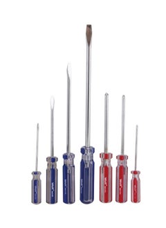 NIBEMINENT 7-Piece Screw Driver Set Red/Blue/Silver 