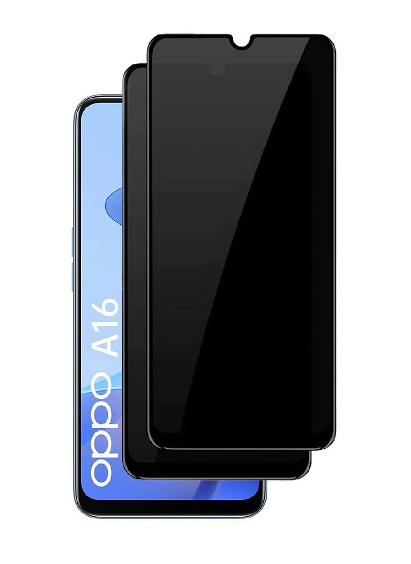 Super 2 Pieces Tempered Glass Screen Protector Anti-Spy Privacy  Designed For Oppo A16s Full Screen Coverage And Bubble Free - Image 1
