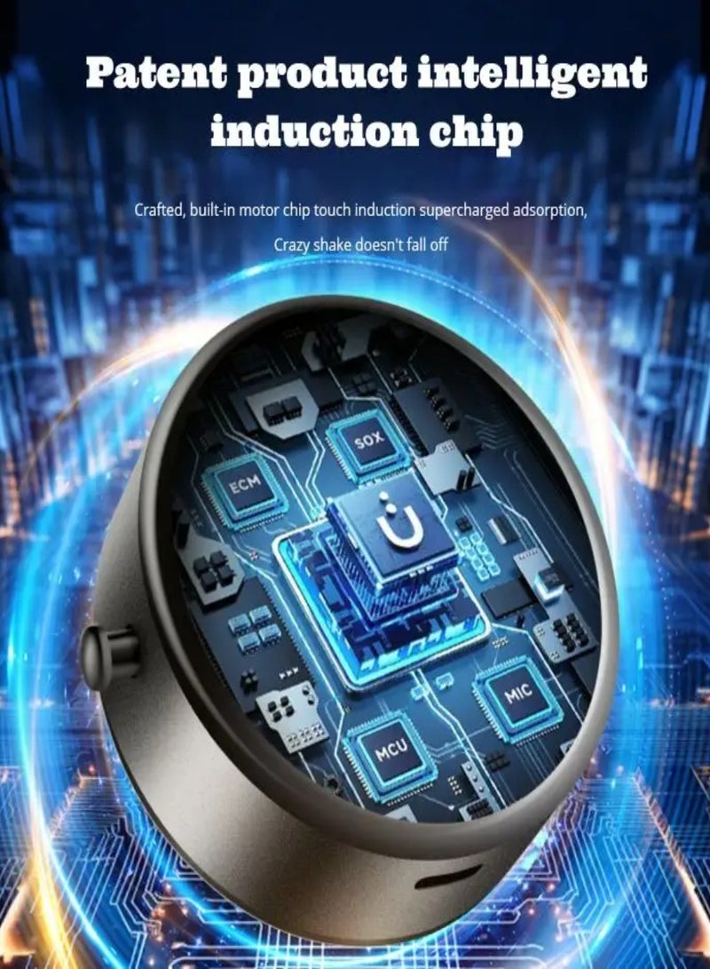 PRASONX MagSafe Magnetic Car Phone Holder works with Suction, Magnet Mount Anywhere, Magnetic Holder works with Charging Up to a week. Black - Image 2