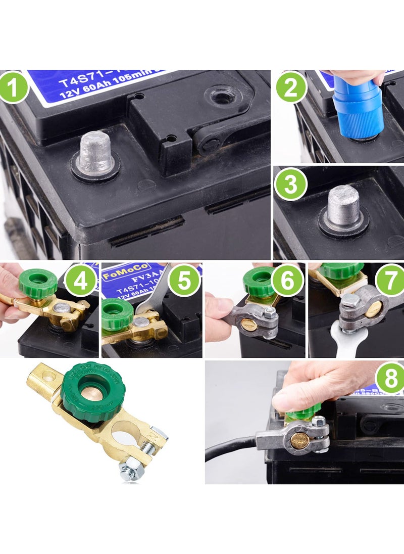 SANMUGEED 2PCS Top Post Battery Disconnect Switch for Car Auto Truck Boat RV ATV, 12V 24V Battery Cutoff Switch, Heavy Duty Battery Isolator Switch, 125/500 Amps  - Image 4