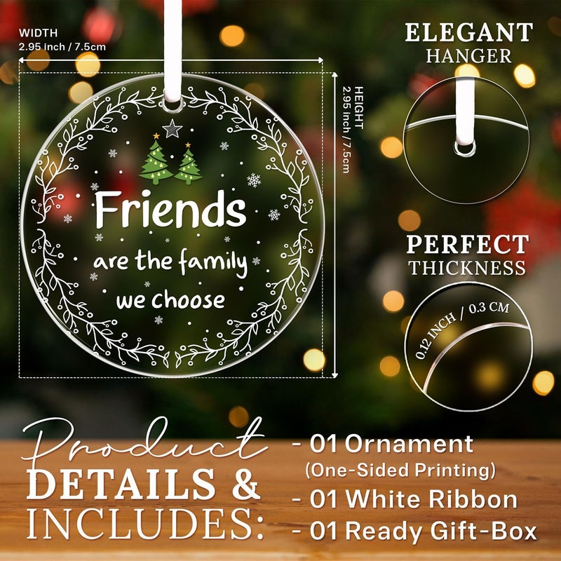 HEXMOZ Best Friend Ornaments for Women - Friends Christmas Ornaments Gifts - Friendship Gifts for Friend Female, BFFs, Besties, Soul Sisters, Friends Group Keepsake Christmas Tree Decoration - Image 3