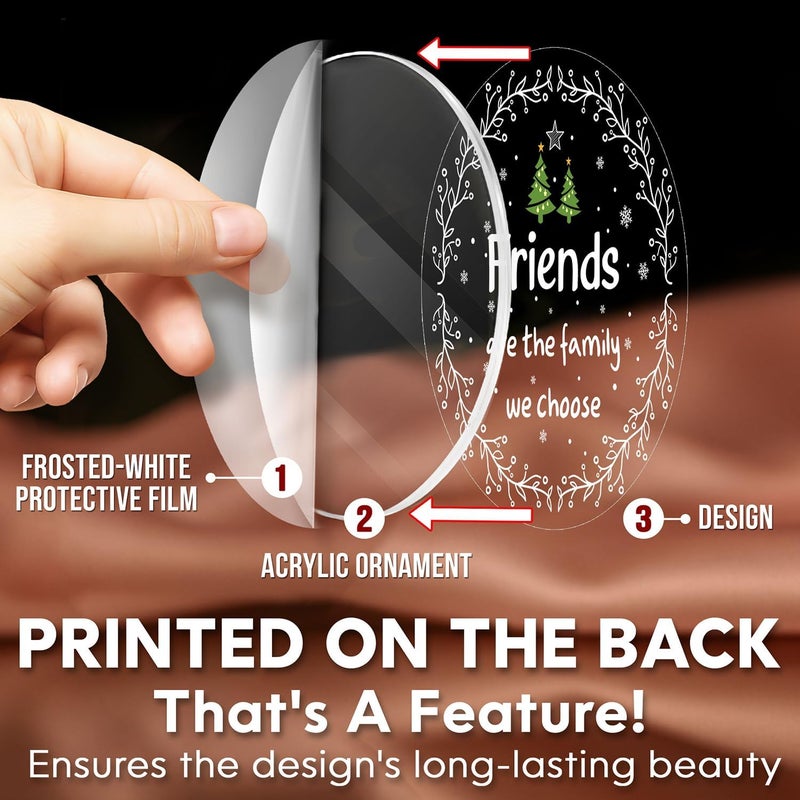 HEXMOZ Best Friend Ornaments for Women - Friends Christmas Ornaments Gifts - Friendship Gifts for Friend Female, BFFs, Besties, Soul Sisters, Friends Group Keepsake Christmas Tree Decoration - Image 2