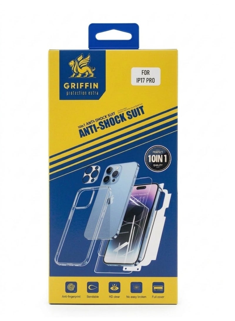 GRIFFIN 10-in-1 Anti-Shock Suit for iPhone 17 Pro - Full Protection Kit with Matte Privacy Screen, Matte Ceramics Film, and Professional Camera Protector. - Image 4