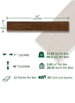 Suntecwood Suntecwood SPC Rigid Core Luxury Vinyl Flooring 1220*181 mm|5mm Thick| 1mm IXPE Padding| Waterproof|Scratch Resistant| Comfort & Quiet|Easy Click Lock for Home|Office|Commercial Use | Walnut |  - Image 4