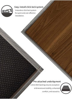 Suntecwood Suntecwood SPC Rigid Core Luxury Vinyl Flooring 1220*181 mm|5mm Thick| 1mm IXPE Padding| Waterproof|Scratch Resistant| Comfort & Quiet|Easy Click Lock for Home|Office|Commercial Use | Walnut |  - Image 2